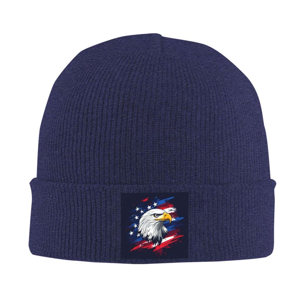 American Eagle Print Warm Knitted Cap Winter Knit Bonnet Hat Skullies Beanies Hip Hop Caps for Unisex