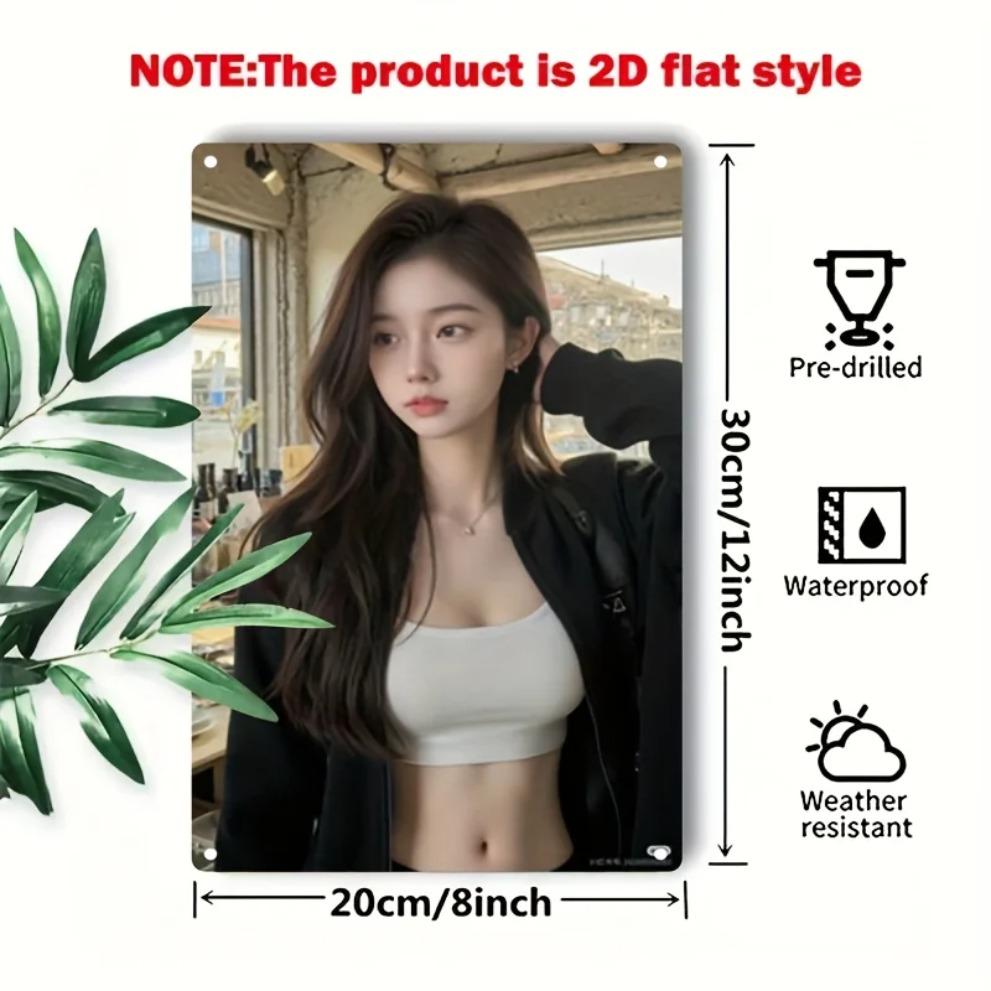 Metall-Wandkunst Frauenporträt Schild, Eisen Heimbar Dekor mit vorgebohrten Löchern, Weihnachtsgeschenk