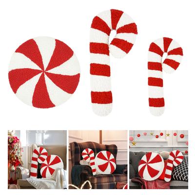 Christmas Cushion Candy Shaped Soft Plushie Through Pillow for Home Decoration Sofa Cushions Various Patterns 1PC