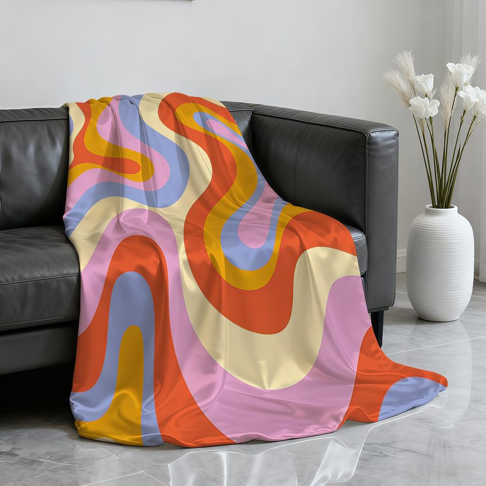 Fashion design colorful wave pattern wavy Blanket Soft Throw Blanket for Home Bedroom Bed Sofa Picnic Travel Office Blanket Gift