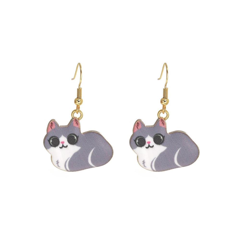 Cute Cartoon Kitten Earrings - Fun, Creative, and Fashionable Animal Drops In Japanese and Korean Styles for European and American Tastes.