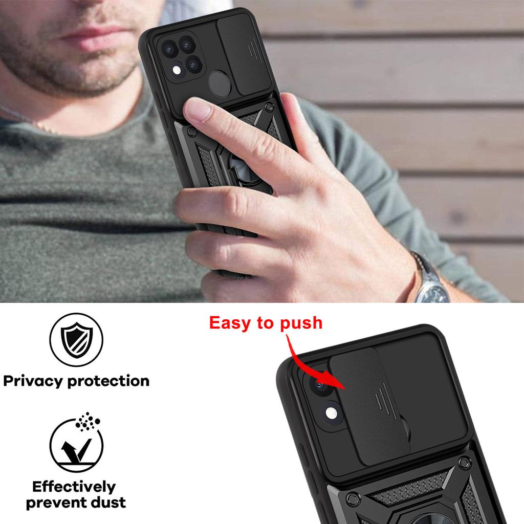 Pouzdro s výsuvným fotoaparátem, nárazuvzdorné brnění pro OPPO A5 A7 A8 A12 A15 4G, magnetický držák do auta, ochranný kroužek pro OPPO A16 A17 A31 A38