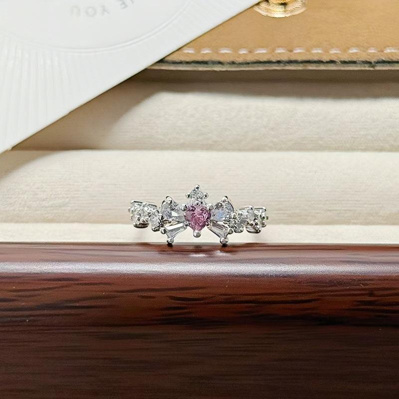 Butterfly Flower Enamel Super Flash Fashion Zir*****Pen Ring Women'S Exquisite Light Luxury Niche High-End Feeling Stacked Ring