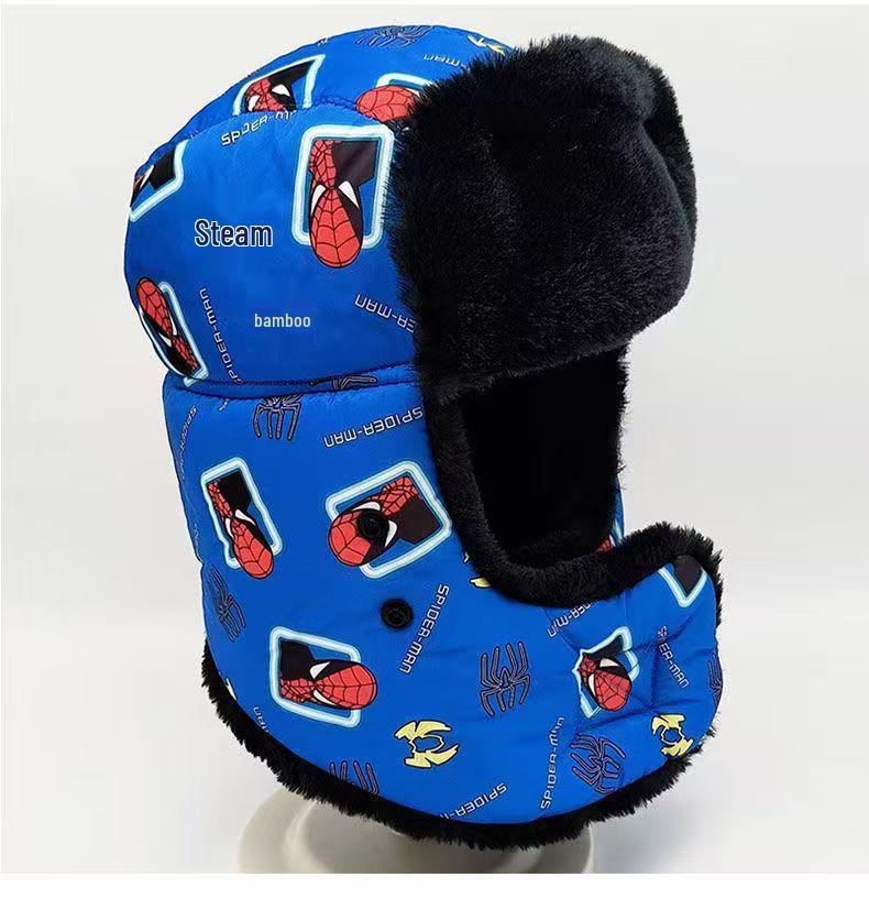 Kids' Velvet-Lined Winter Hat with Ear Protection - Windproof, Warm, and Perfect for Cycling