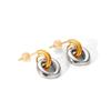  New Geometric Circle Stainless Steel Gold Silver Mix Color Matching Earrings Waterproof 18K Gold Plated Party Jewelry