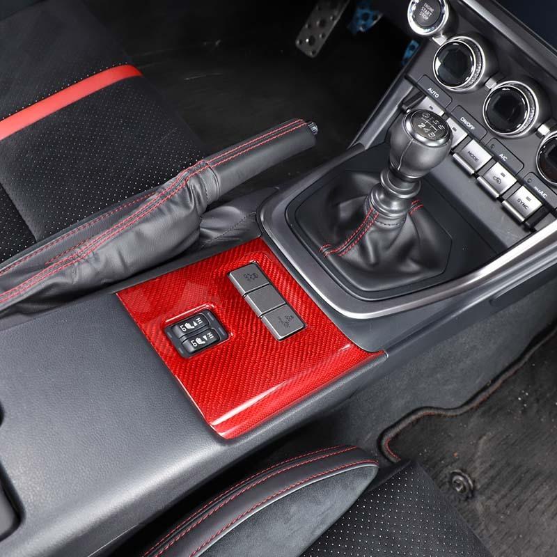 Real Carbon Fiber For Toyota 86  For Subaru BRZ + Car Seat Heating Button Frame Decorative Sticker Interior Accessories