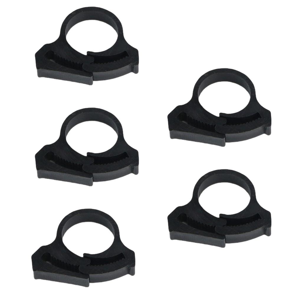 Set of 5 Garden Tubing Clips for Secure Drip Irrigation Systems in Greenhouses Double Gripping Adjustable Hose Clamps