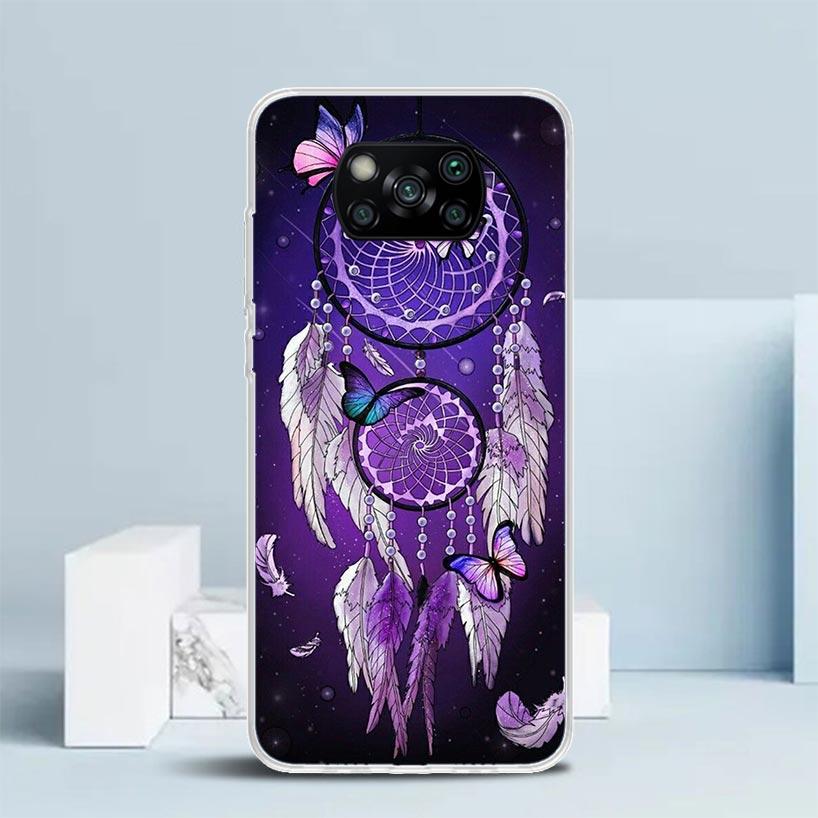 Coque de téléphone attrape-rêves à plumes rétro pour Xiaomi Poco F7 Ultra X5 X6 X7 Pro M7 Redmi 15C 15 13C 13 12C 12 10C 10 10A 9 9C 9A 9T