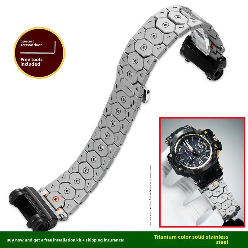 

Для Casio -SHOCK 5410 GPW-1000 GPW1000 Серии Модифицированный Нержавеющая Сталь Ремешок мужской Металлический Браслет часовой ремешок Аксессуары инструменты For GPW-1000 series