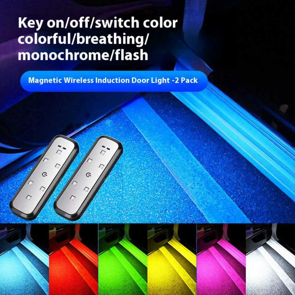 Car warning light universal wire-free ambience light welcome light sensor light collision prevention tailgating car light