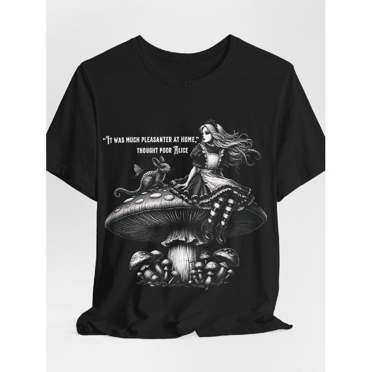 Introvert Gothic Alice Victorian Wonderland Dark Fantasy Vintage Fairytale Horror Cottagecore Witchy 100 Cotton T Shirt Breathable Versatile Designer
