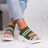 2 New Knitted Sandals Women's Summer Flat-bottomed Versatile Comfortable Elastic Thick-soled Sports Fish Mouth Shoes