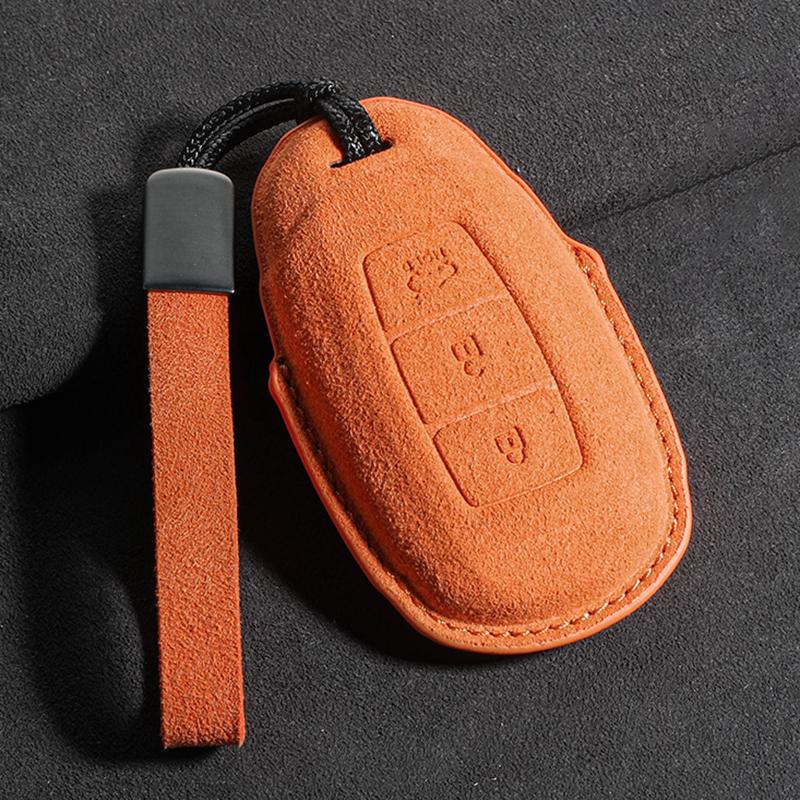 3 Buttons Suede Shell Fob For Hyundai I30 Ix35 Kona Encino Solaris Azera Grandeur Ig Accent Santa Fe Palisade Car Key Case Cover