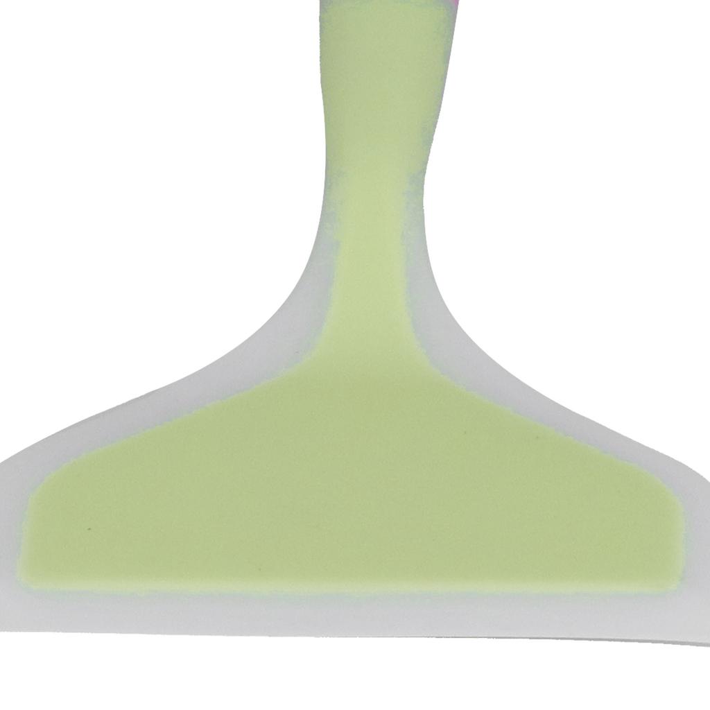 Cooking Spatula Transparent Twocolor Silicone Wide Mouth Frying Spatula Pancakes Fried Shovel for Home Kitchen(Green Spatula Head )