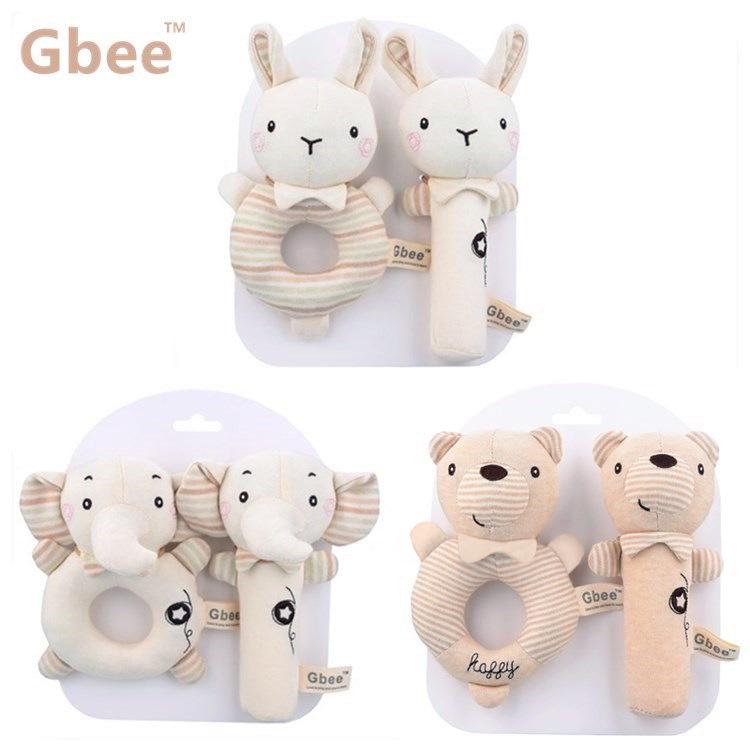 Gbee Plush Animal Baby Rattle - Infant Soothing & Education Toy