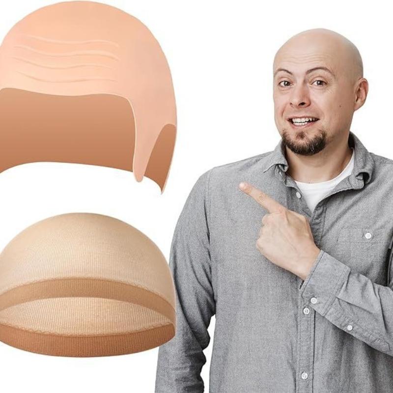Stretchable Bald Cap Set Nylon Latex Durable Cosplay Headwear Halloween Wig Cap for Role Play Themed Party Stage Makeup Use