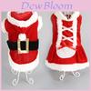 Festive Red Pet Christmas Costume Santa Outfit For Dogs Soft Acrylic Fabric