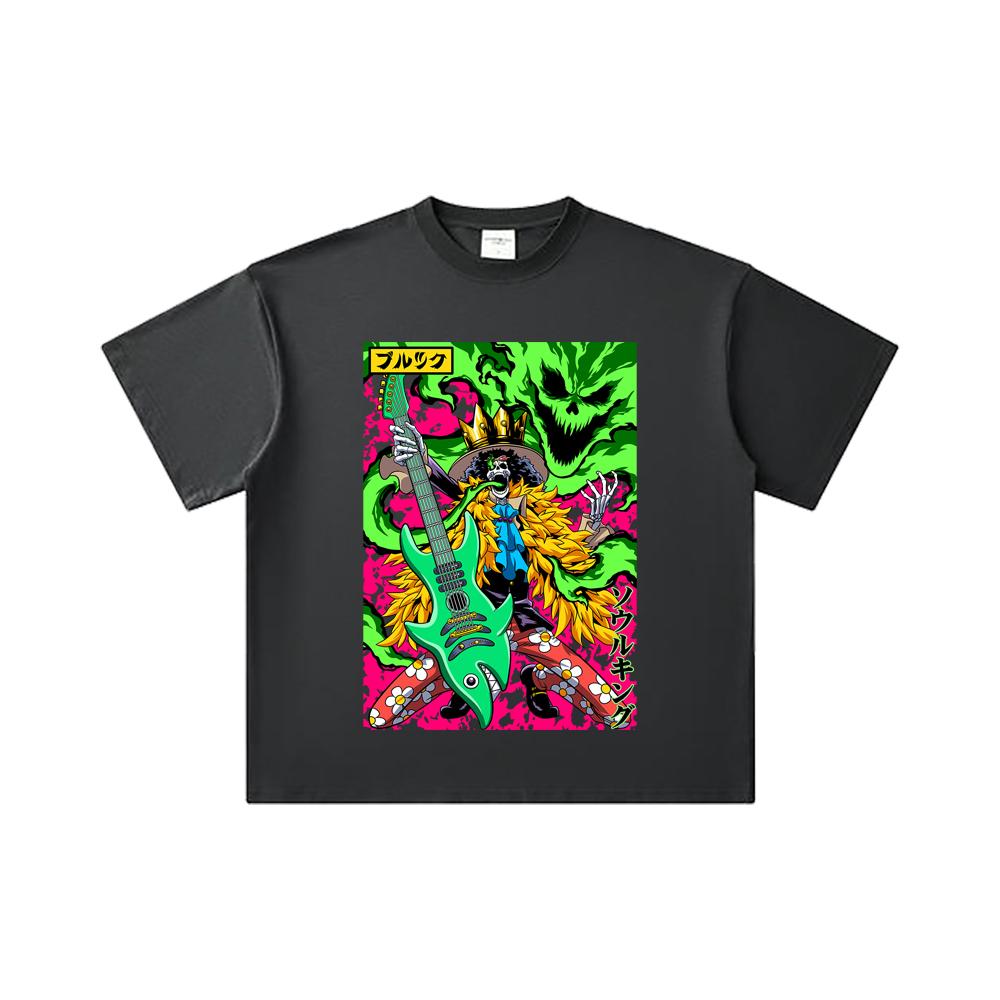 260 GSM Double Yarn 32 Count 100% Cotton One Piece V69 Brook Print Unisex Heavy Cotton T Shirt