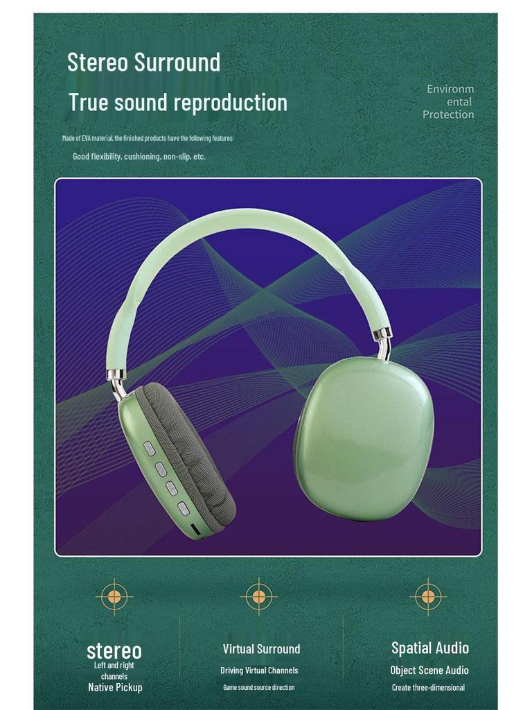 P9 Bluetooth Over-Ear Wireless Headphones: Sports, Gaming, Heavy Bass, Minimalist Style.