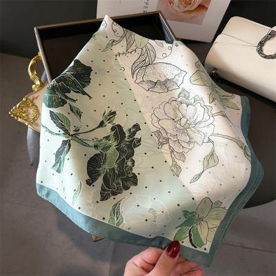 Silk Scarf for Women 70X70cm Square Scarf Sun Protection Shawl Versatile Neckerchief Wholesale Headscarf Hair Band Accessories