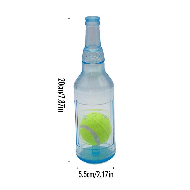 Pet Chew Toy Beer Bottle Dog Sound-Making Chew-Resistant Teething Toys Empty Bottle or with Tennis Ball Pets Interactive Toys