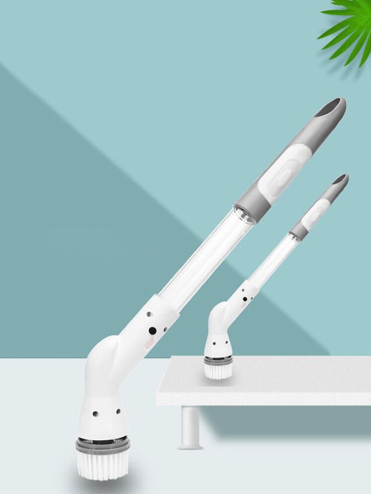 Spazzola Elettrica Rotante per Bagno, Scrubber Senza Fili per Doccia con 5 Testine Intercambiabili per la Pulizia di Bagno e Cucina