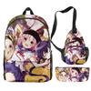 Classic Novelty Peculiar Cool School-Live 3D Print 3pcs/Set pupil School Bags Travel Laptop Backpack Chest Bag Pencil Case