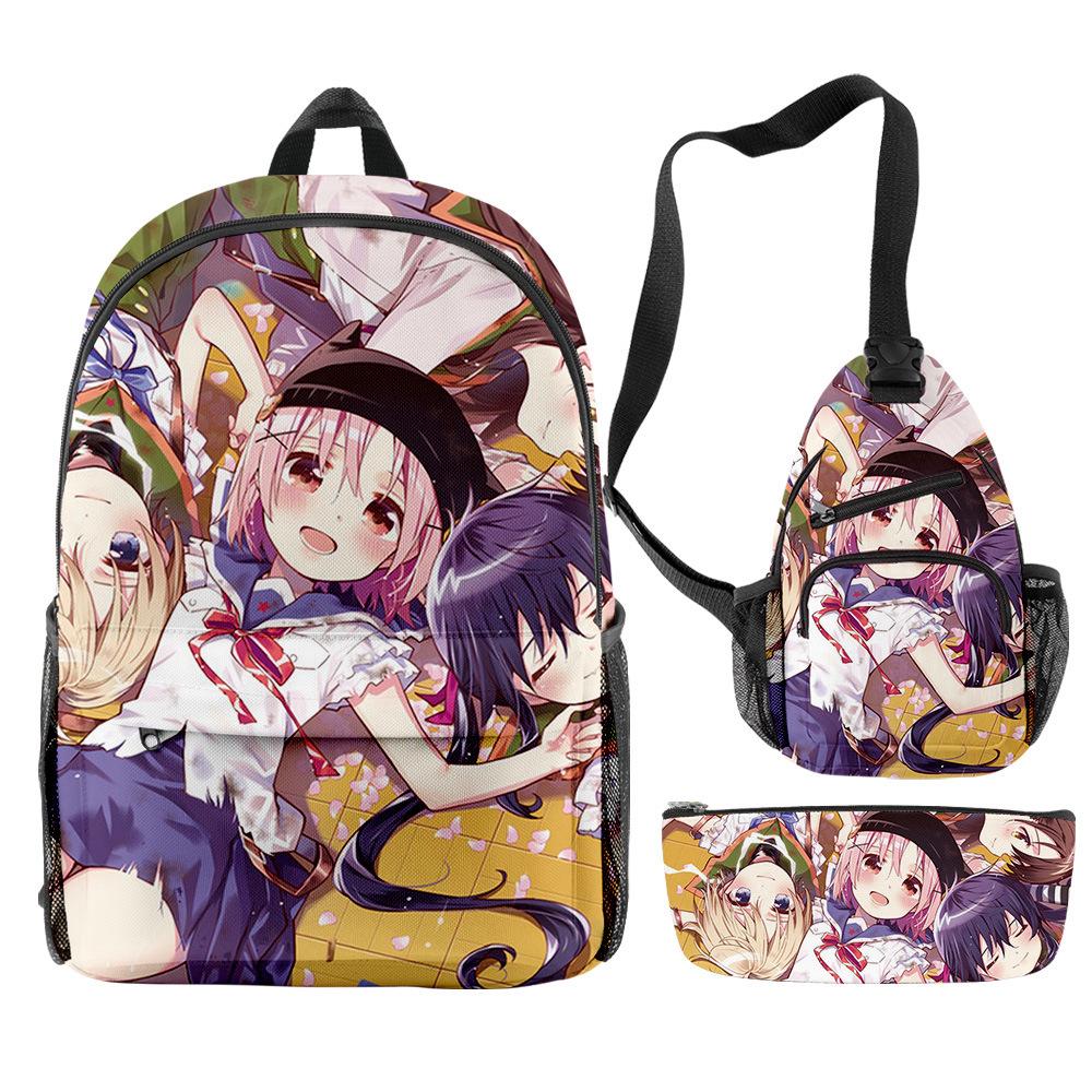 Classic Novelty Peculiar Cool School-Live 3D Print 3pcs/Set pupil School Bags Travel Laptop Backpack Chest Bag Pencil Case