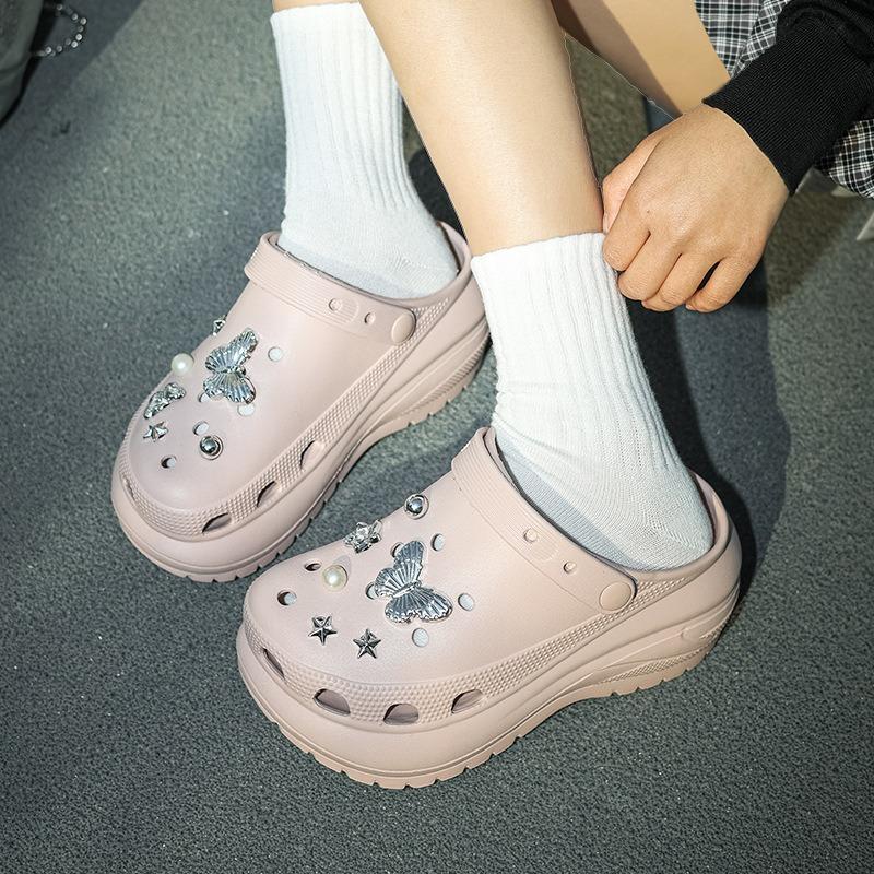 Hole Shoes Women's Summer New Outdoor Wear Heightened Platform Garden Shoes Non-slip Beach Shoes Bag Head Cool Slippers Women's Shoes