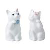 Pair Set of Approximately 12cm Tall and White Bone Maneki-neko (beckoning Cat) Figurine, 2, 6.5cm Wide, China, P45556/AC4578