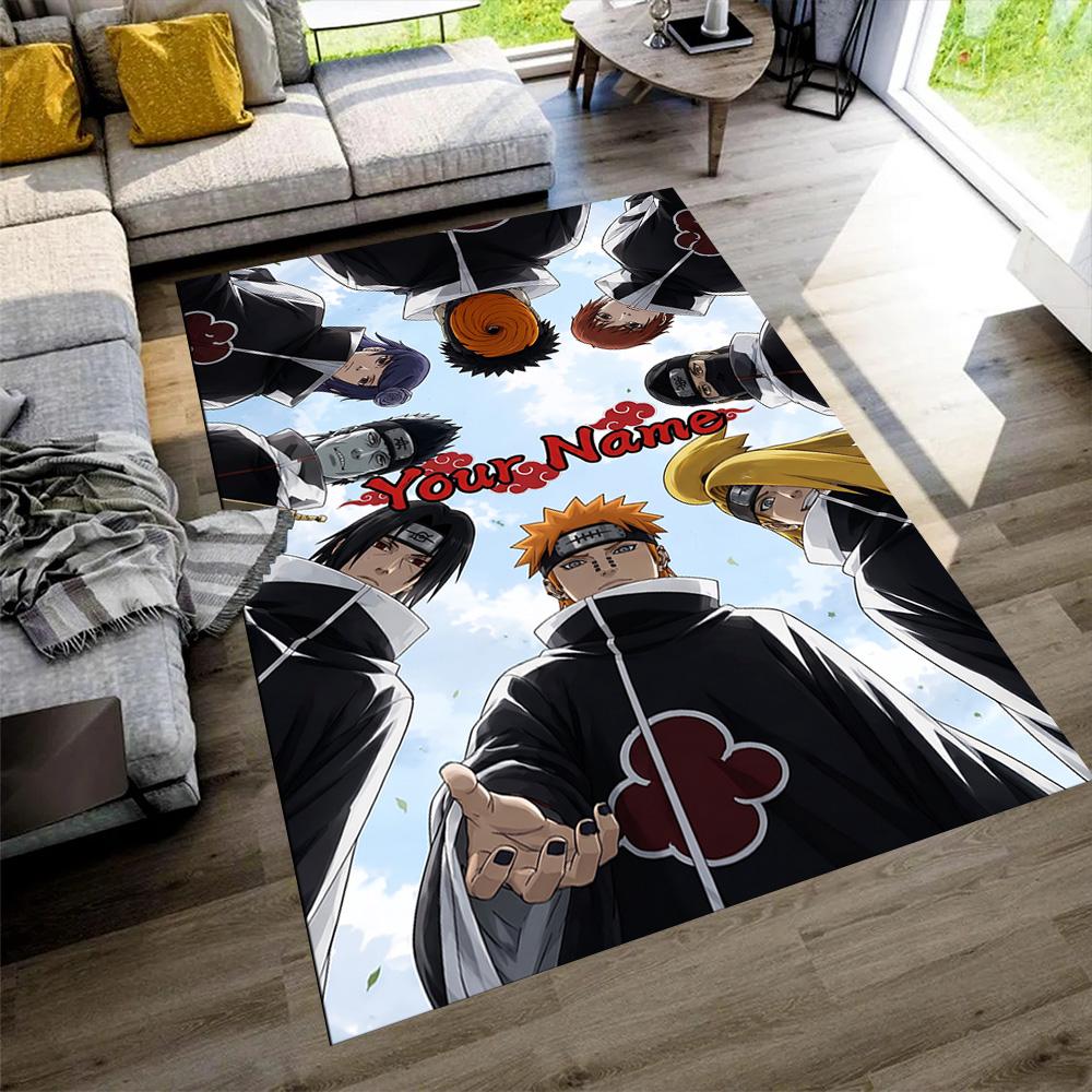 Naruto Character Customize Your Name Carpet Suitable for Playrooms Entryway Outdoor Living Rooms Antislip Carpet Anime Office Decor