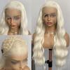 AIMEYA Platinum Blonde Lace Front Wig for Women Girls Long Body Wave Heat Resistant Synthetic Lace Wigs Daily Use Cosplay Party