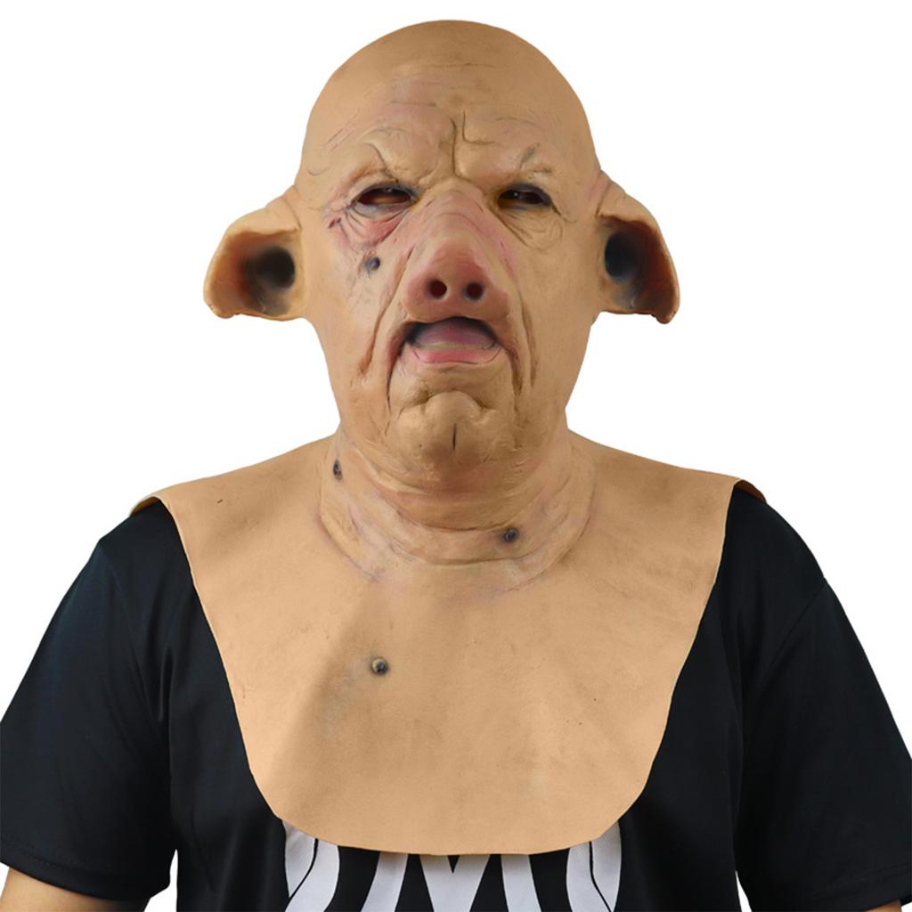 Neue Halloween Horror Schweinekopfmaske Latex Tier Requisiten für Erwachsene, Serie mit dunklem Thema Schweinemaske