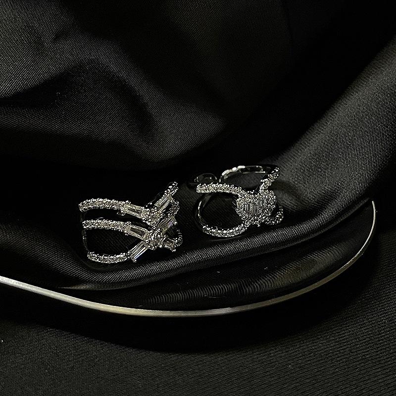 Personalized Chain, Diamond-Set Open Ring, Light Luxury, Super Flash, High-End Sense Of Fashion, Unique And Exquisite Fashion Ring For Women