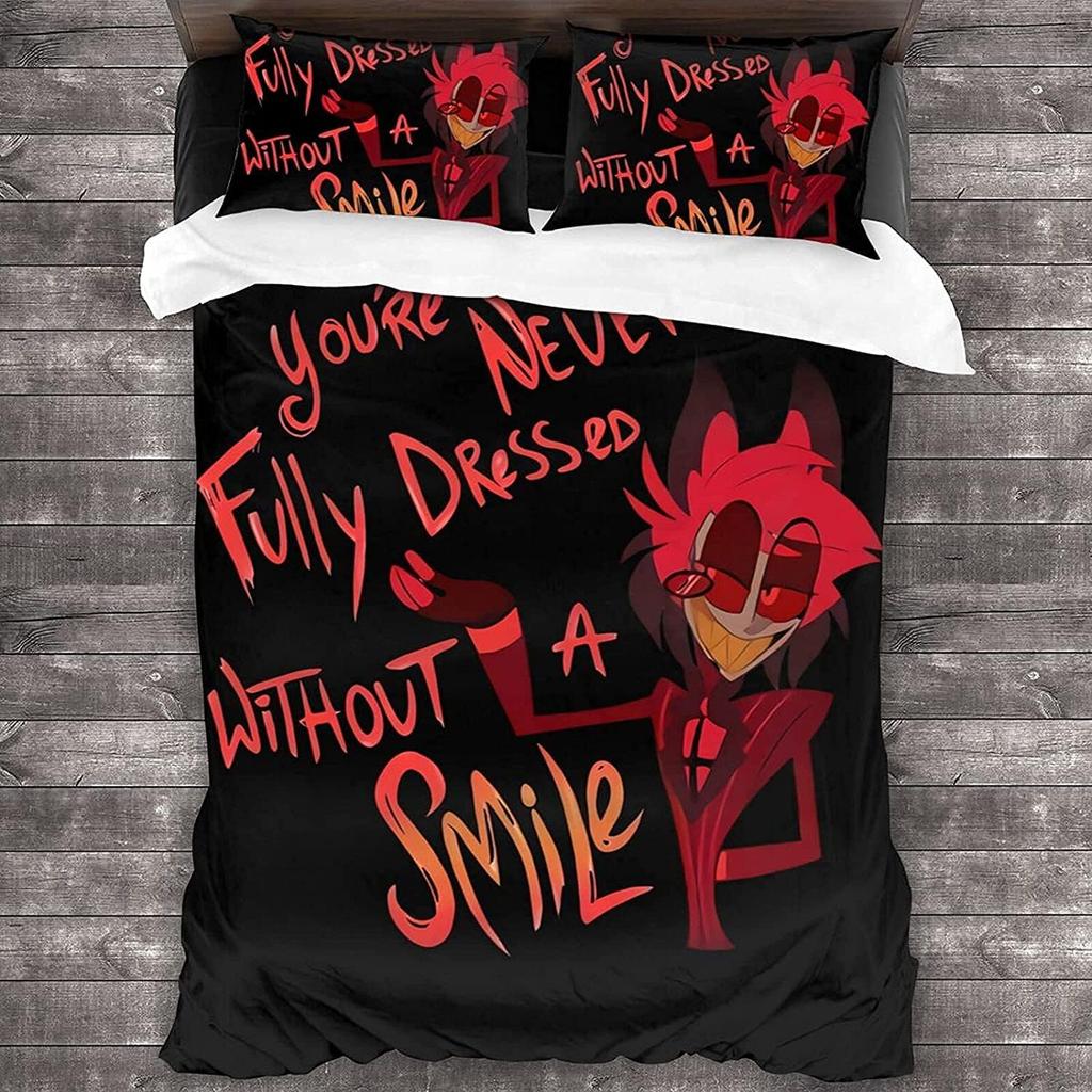 3d Anime Duvet Cover Pillowcase Bedding Set H-Helluva Boss Adult Boy Girl Bedroom Decoration Children Single Double Large Size