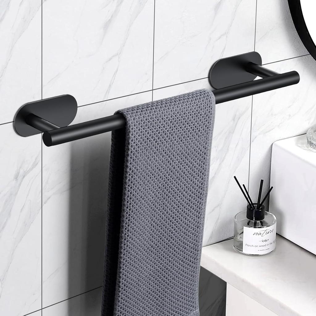 Bathroom Towel Rail Set Without Drilling Stainless Steel Bathroom Hardware Accessories Set Adhesive Paper Roll Holder Wall Hooks