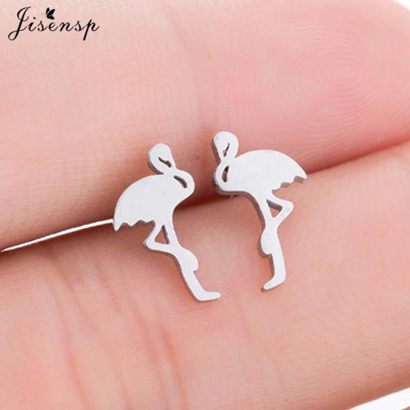 Multiple Mini Stainless Steel Bird Jewelry Earrings  Trend For Women Girls Cute Crane Parrot Bee Hummingbird Studs oorbellen