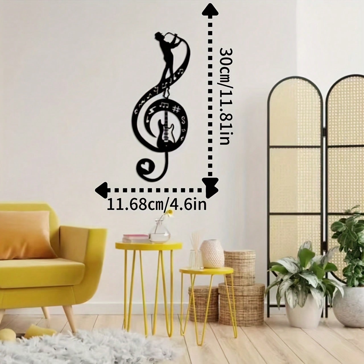 Металлическое настенное искусство Музыкальное трио Декор Подарок для дома Офиса разноцветный