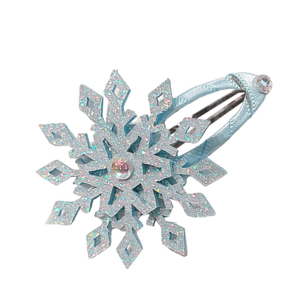 Snowflake Hair Clip Christmas Barrette Sweet Christmas Flat Clip Hairpin Christmas Elegant Hair Clip for Bunches