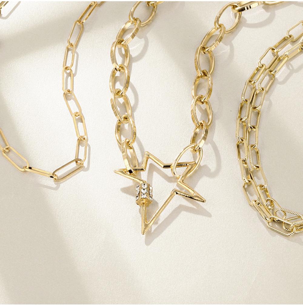 Elegant Five-pointed Star Layered Necklace Trendy Minimalist Womens Accessory Perfect For Gifts