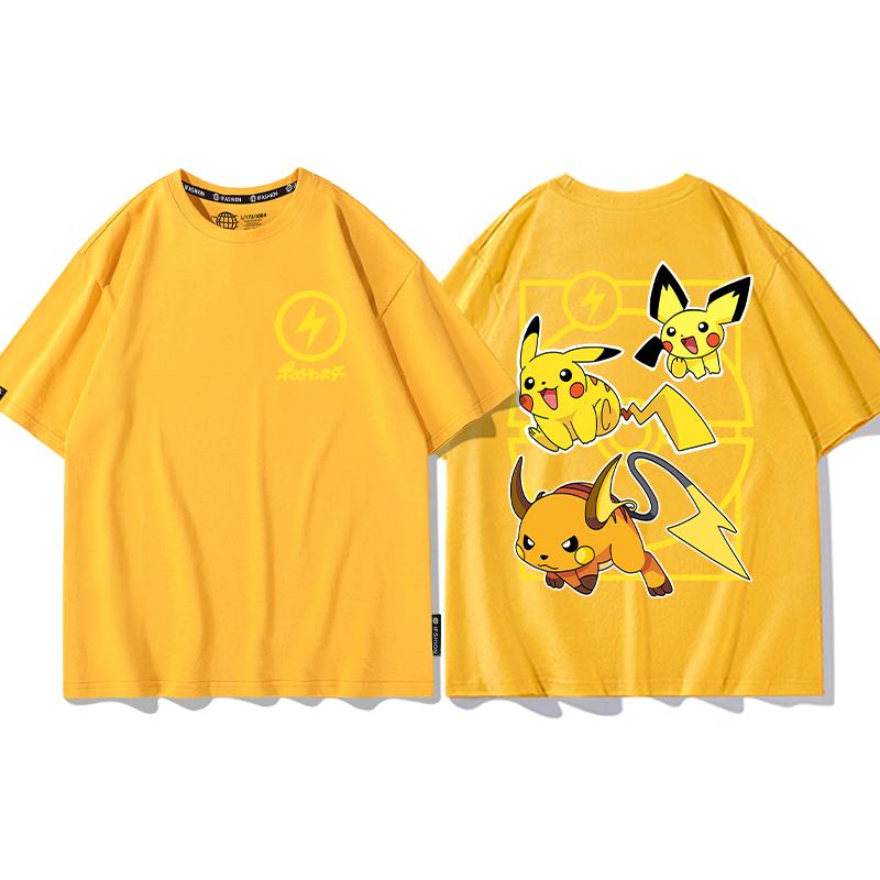 Pokémon Joint Tshirt Childrens Summer Mens and Womens Geng Gui Super Dream Clothes Boys Pokémon Short Sleeves