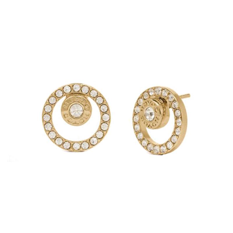 COACH Women s fashionable open exquisite round HALO earrings