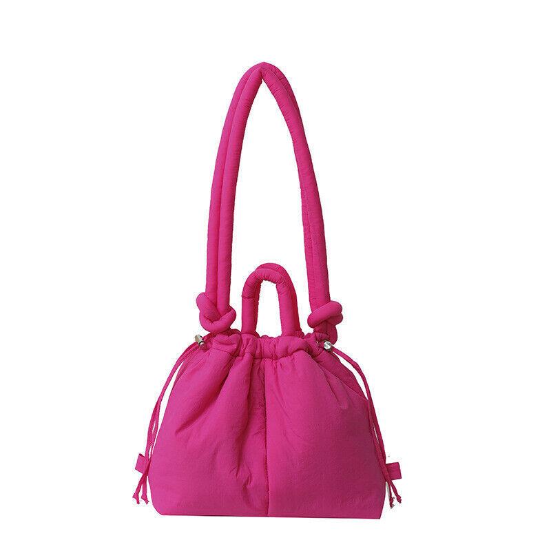 Lässige große Puffer-Tragetasche Designer-gepolsterte Nylon-Handtaschen für Damen mit geknotetem Riemen Schulter-Crossbody-Taschen Warm