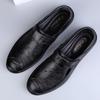 Fashion Non-Slip Man Hollow Out Sandals Genuine Leather Mens Casual Summer Flats Outdoor Loafers Leather Beach Shoes for Men Roman Shoes