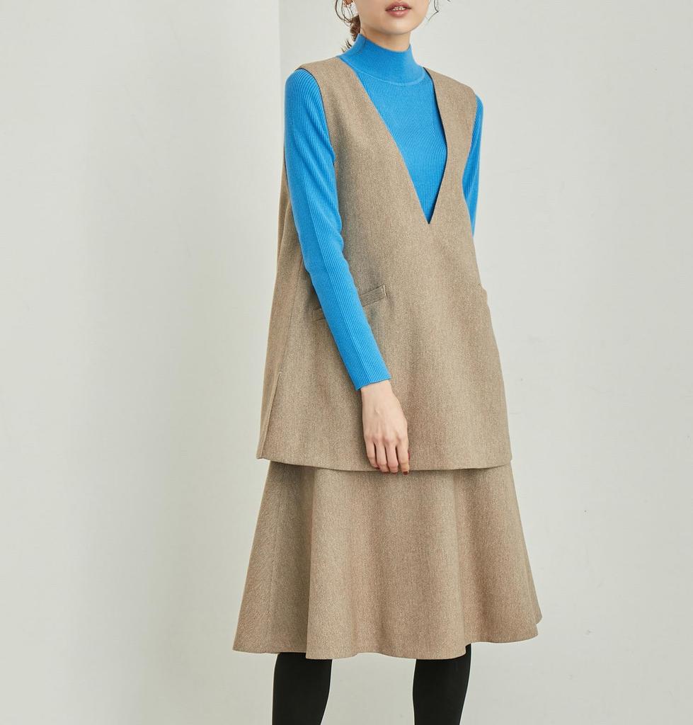 ROPE PICNIC Knit Pullover Machine Blue 38 Women's High-Neck Sweater, Anti-Slip, Washable, Anti-Pilling, (47)