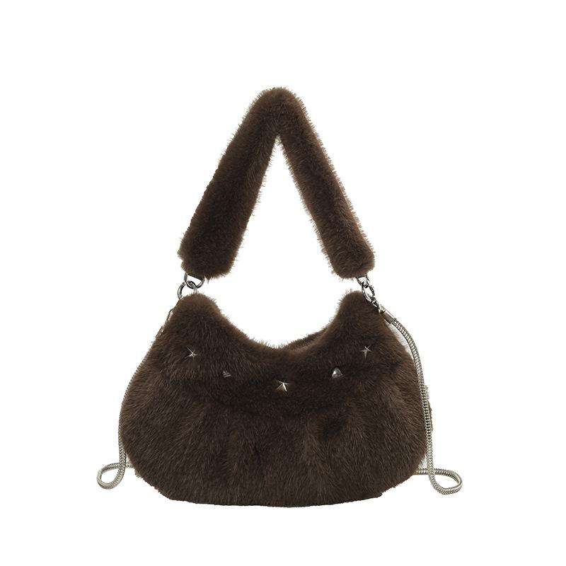 Bag New Fashion Xiaoxiangfeng Cute Plush Daily Commuter Women's Underarm Bag One Shoulder Crossbody Bag