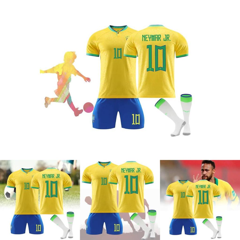 High-quality 2223 Brazil Football Uniform Set For Adults And Kids Outdoor Fitness And Sports