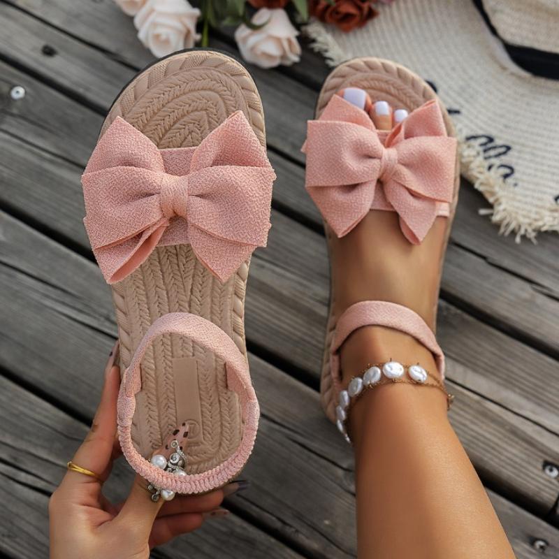 Fashion Trend Women Sandals Casual Home Lightweight Shoes for Women 2025 New Summer Fashion Beach Sandals Outdoor Bow Tie Flat Shoes