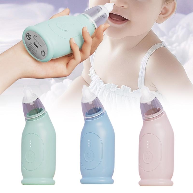 Automatic Nose Cleaner with 2 Suction Head Electric Nasal Aspirator Rechargeable Nose Aspirator Toddler Nasal Extractor