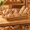 Faux-Rattan Woven Basket Versatile Low-Sided with Reinforced Rims